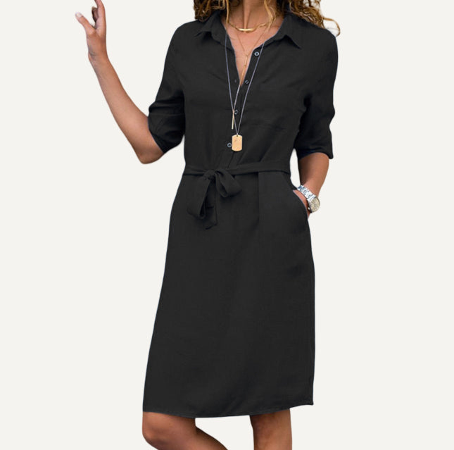 XAO Vestido Cuello estilo Camisa