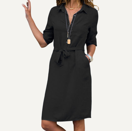 XAO Vestido Cuello estilo Camisa