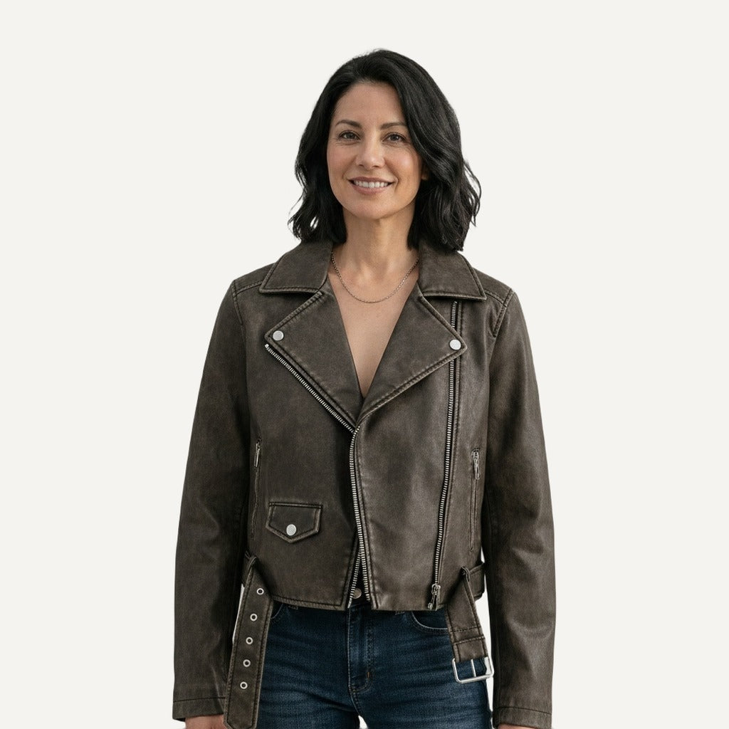 XAO Chaqueta Cuero Cinturón