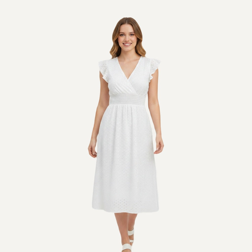 XAO Vestido de Encaje con Falda Midi