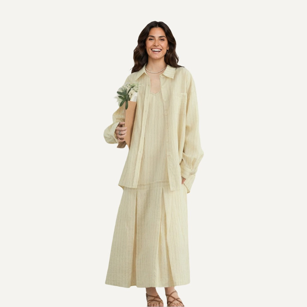 XAO Set Camisa y Vestido en Capas Livianas