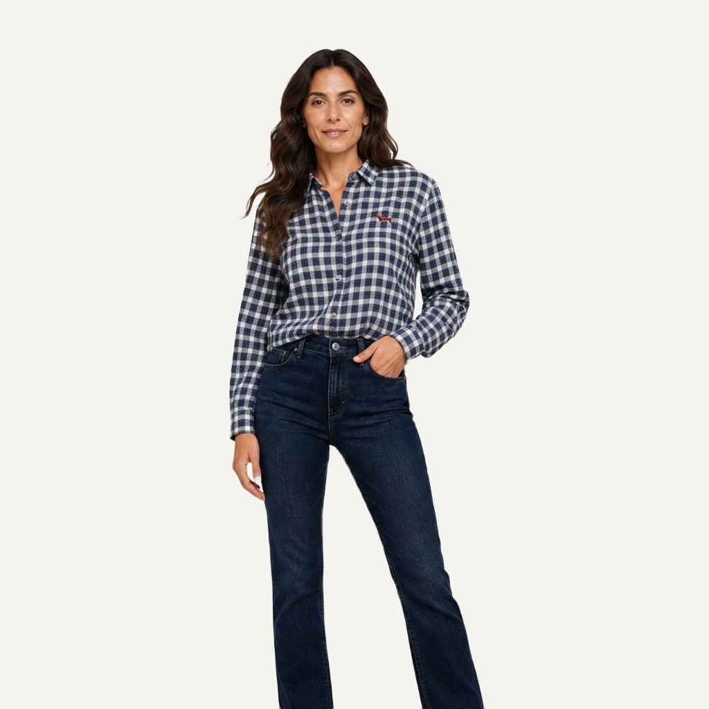 XAO Camisa cuadriculada con bordado