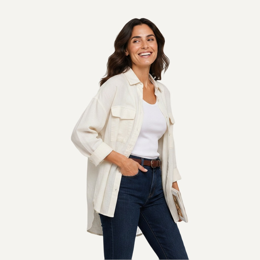 XAO Camisa Oversize Blanca de Algodón Suave