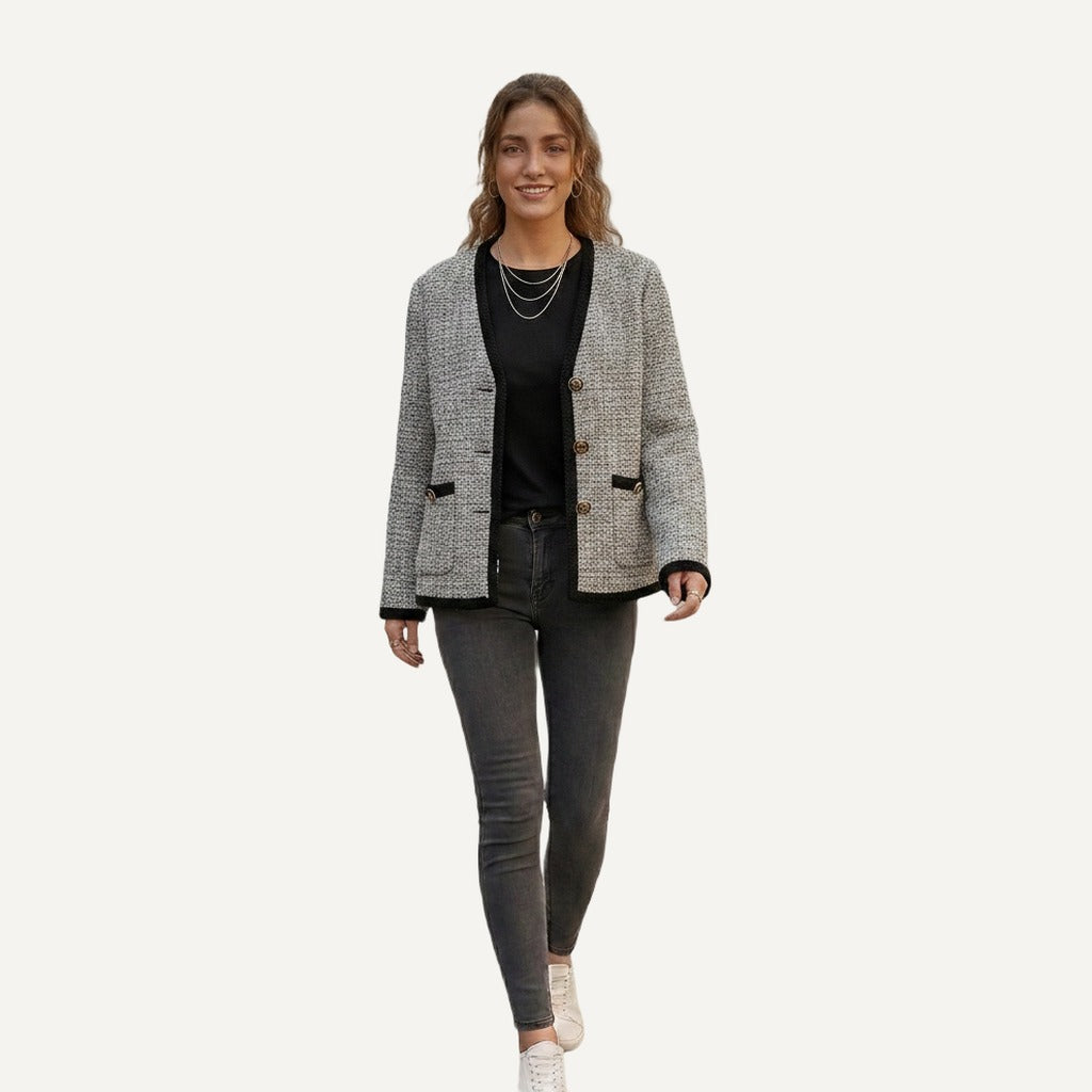XAO Chaqueta Tejida Crema/Negro