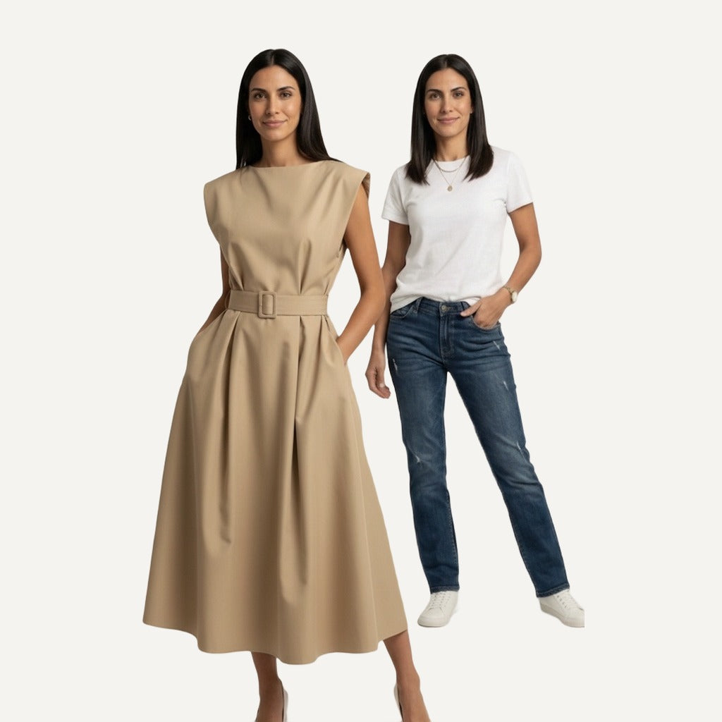 XAO Vestido estilo camisa manga corta