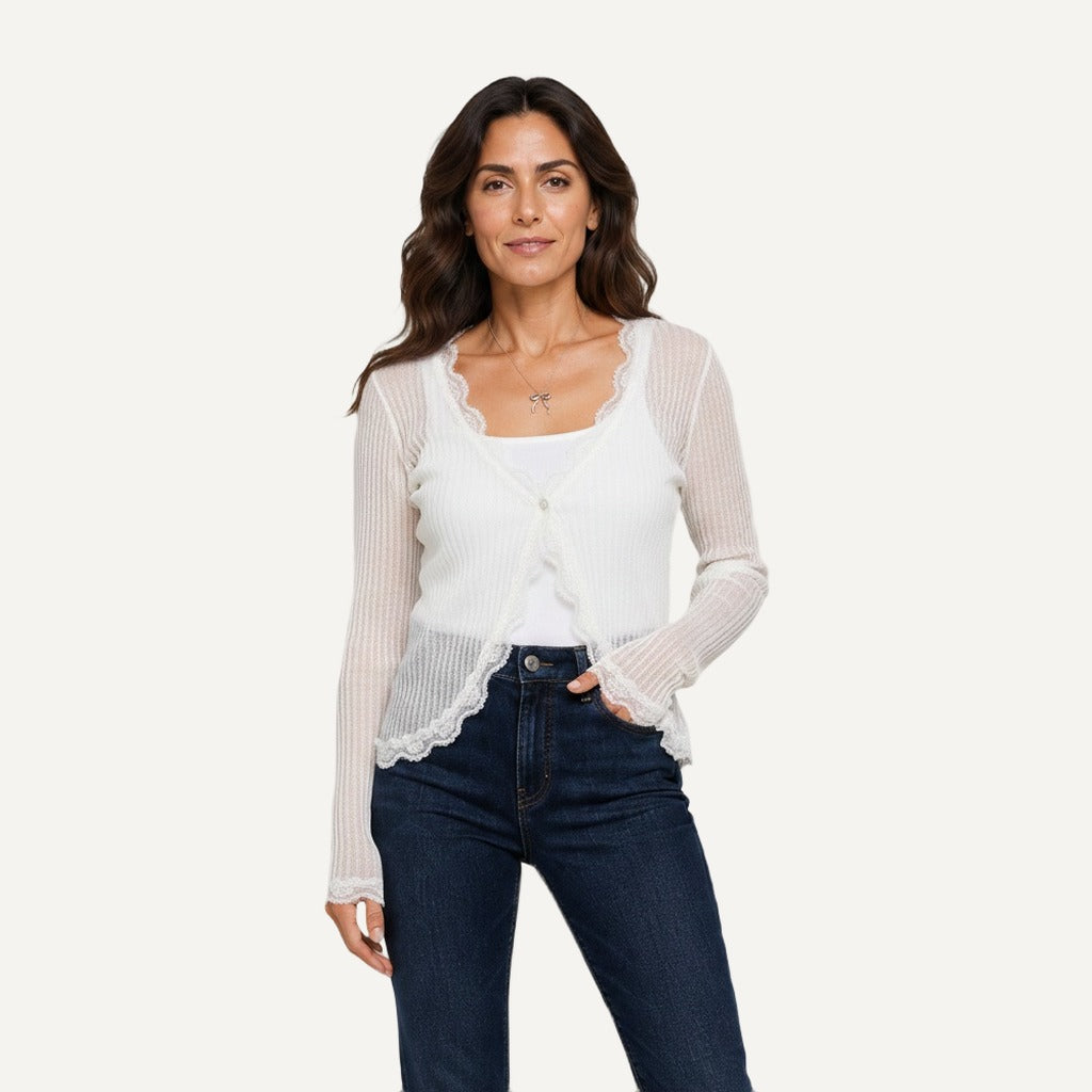 XAO Cardigan Cropped con Encaje
