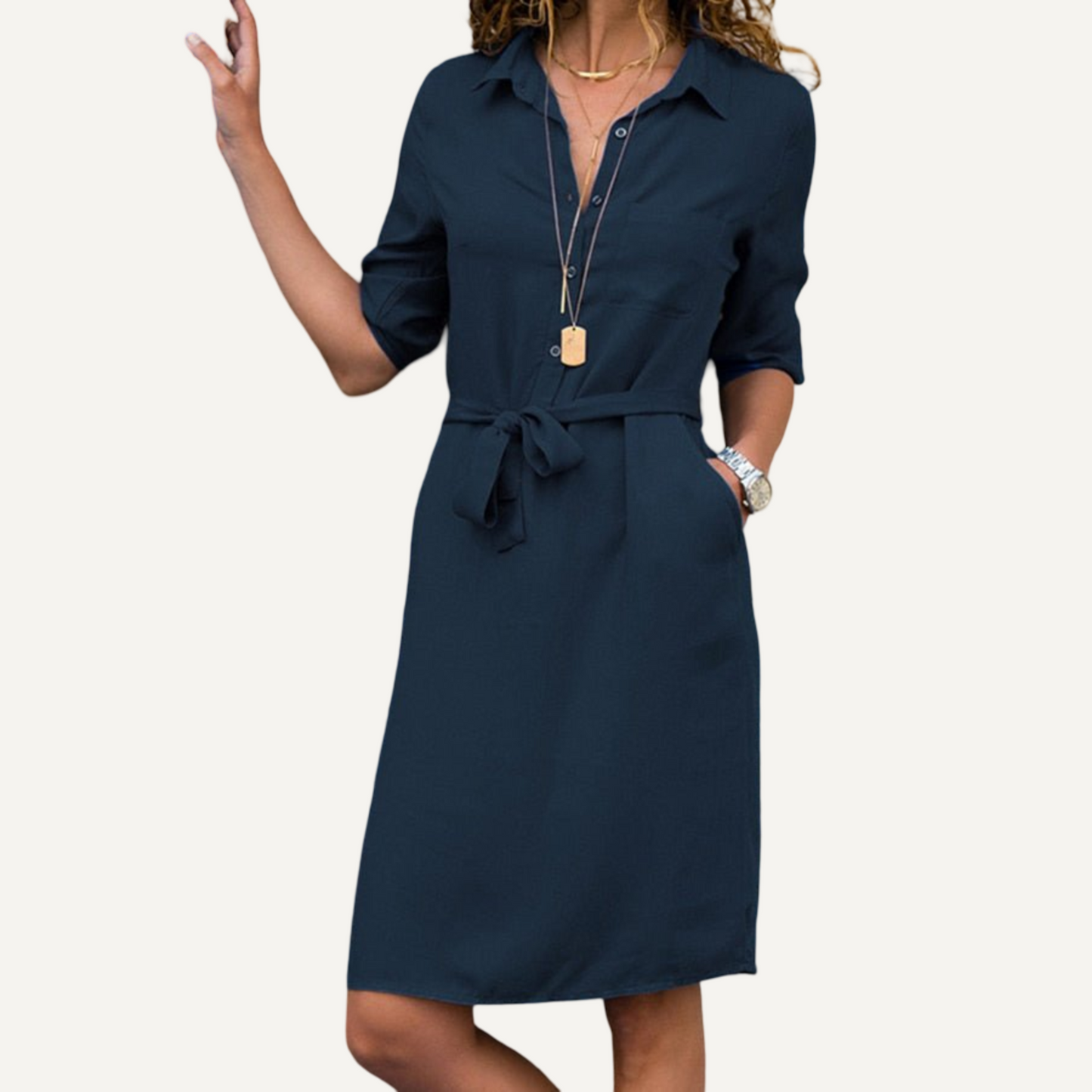 XAO Vestido Cuello estilo Camisa