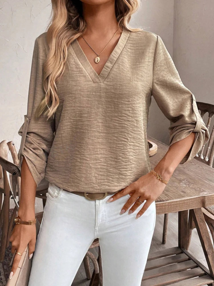 XAO Camisa Elegante Cuello V