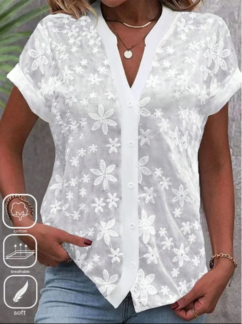 XAO Blusa Crop Encaje Calado