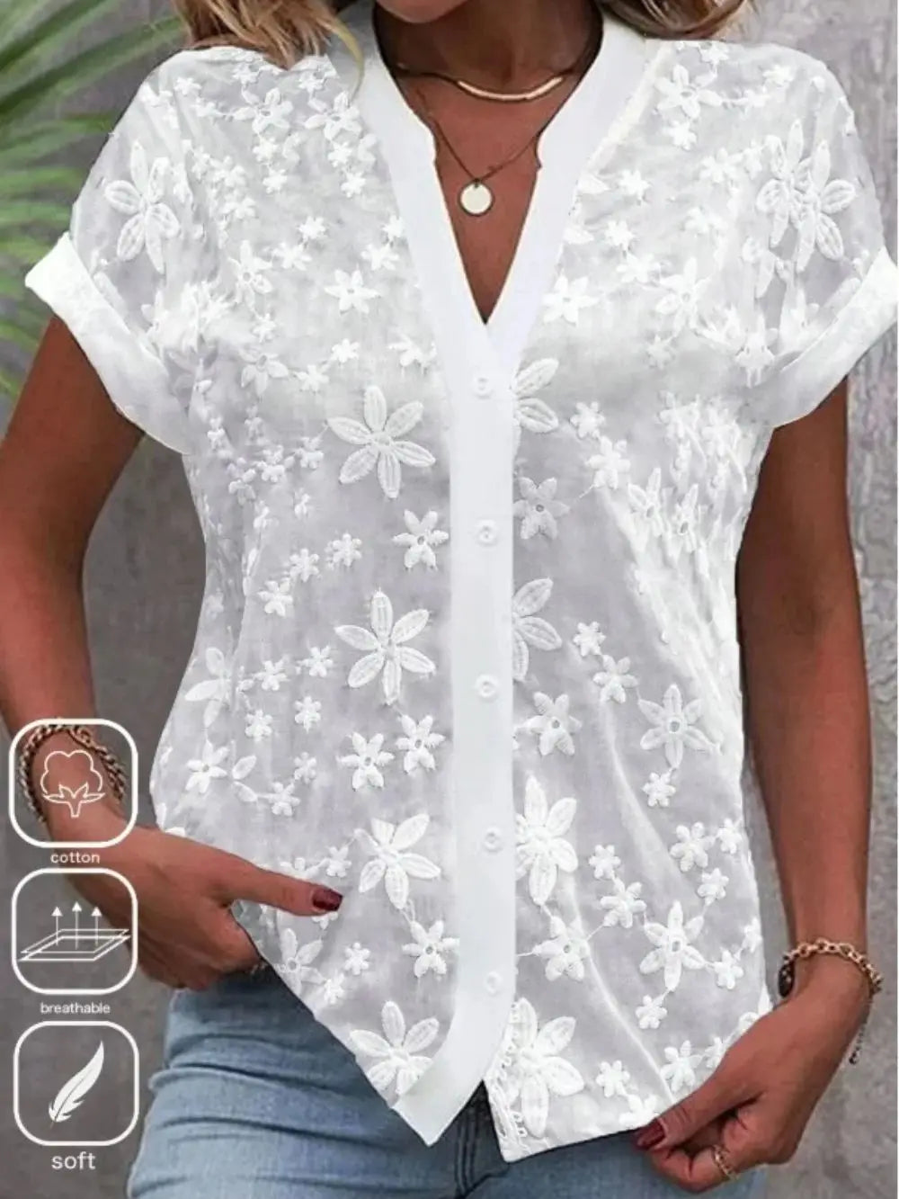 XAO Blusa Crop Encaje Calado