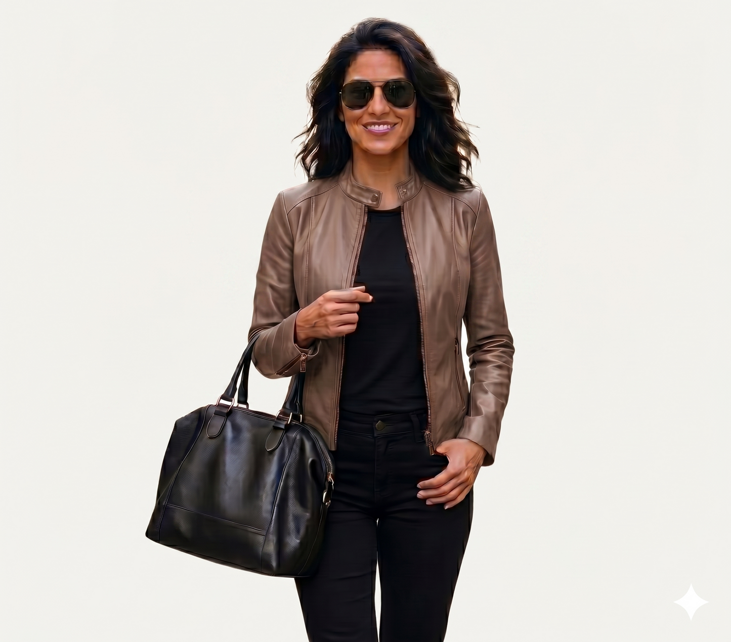 XAO Biker Jacket de Cuero - Beige