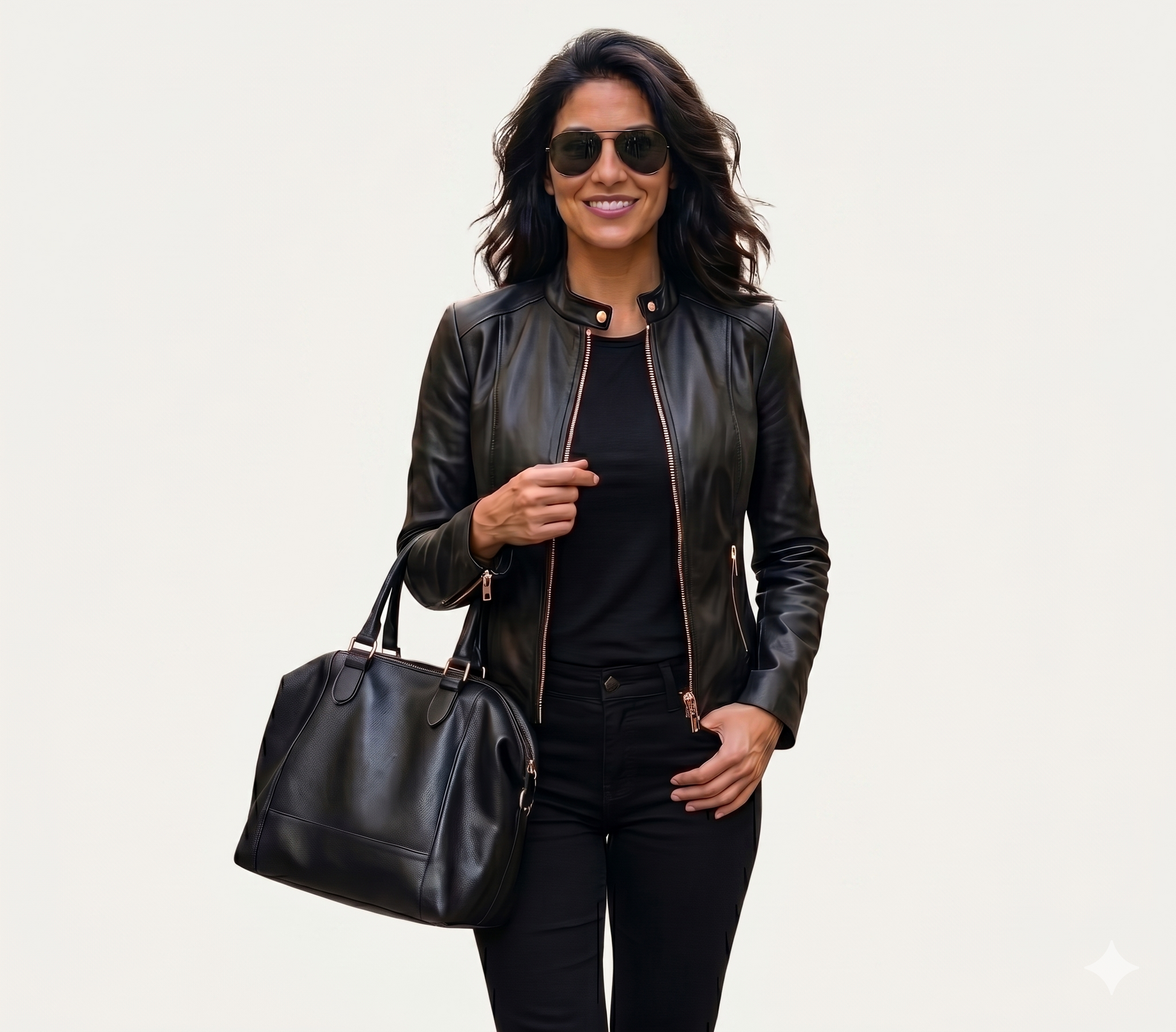 XAO Biker Jacket de Cuero - Negro