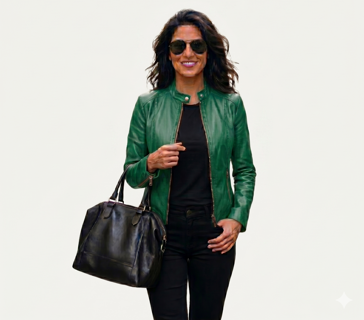 XAO Biker Jacket de Cuero - Verde