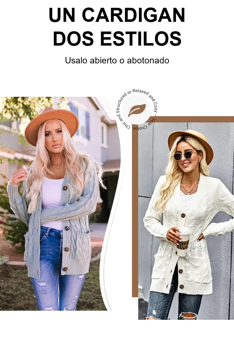 XAO Cárdigan Cable Knit Oversized