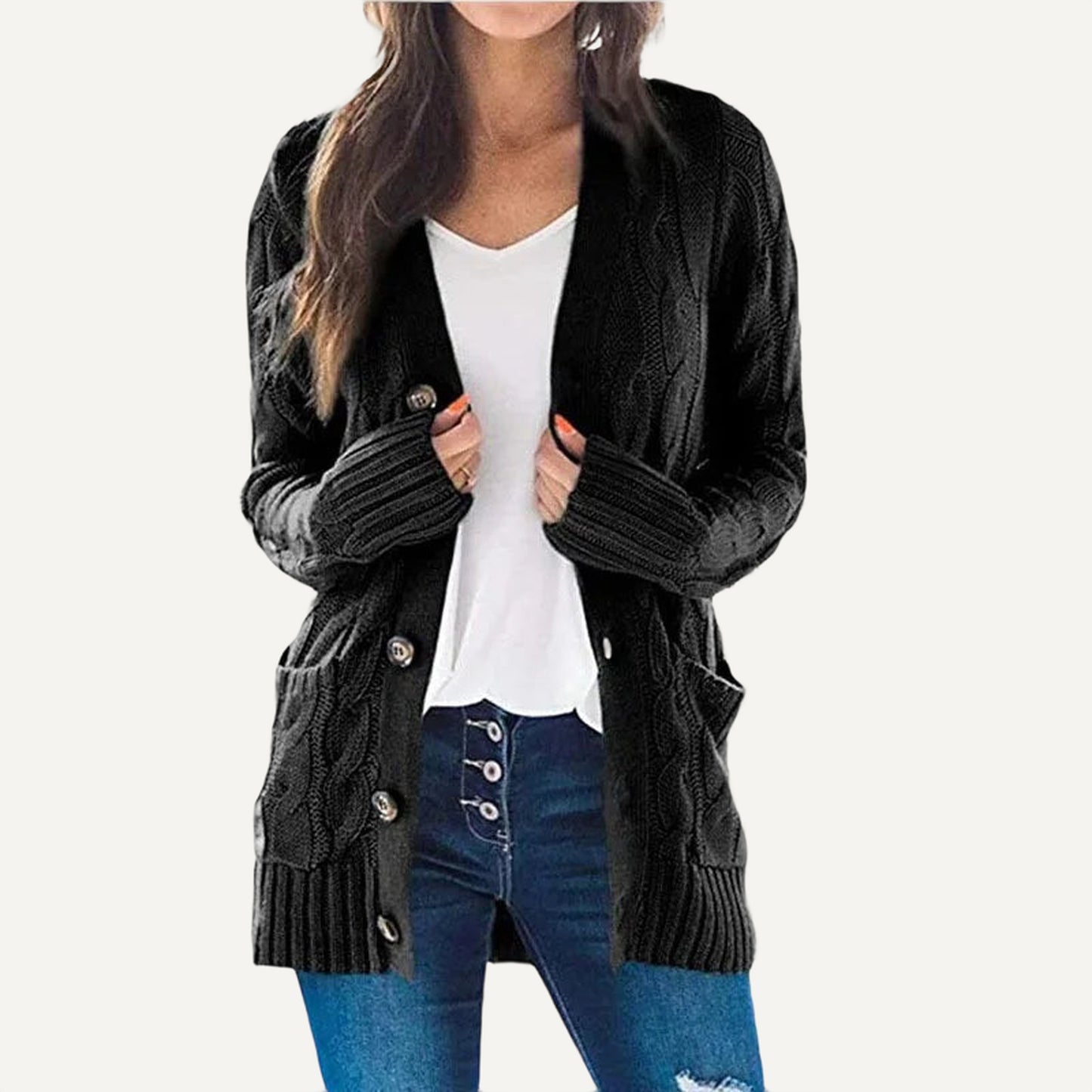 XAO Cárdigan Cable Knit Oversized