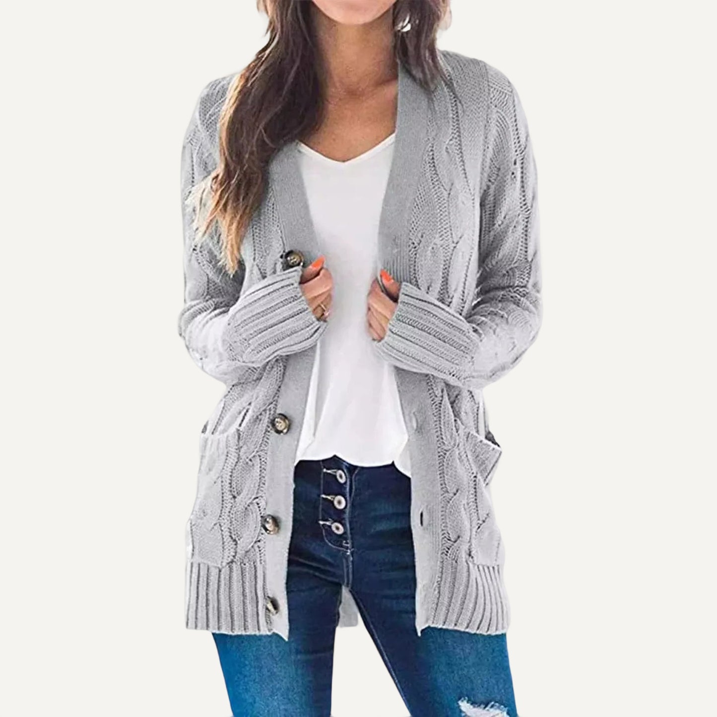 XAO Cárdigan Cable Knit Oversized
