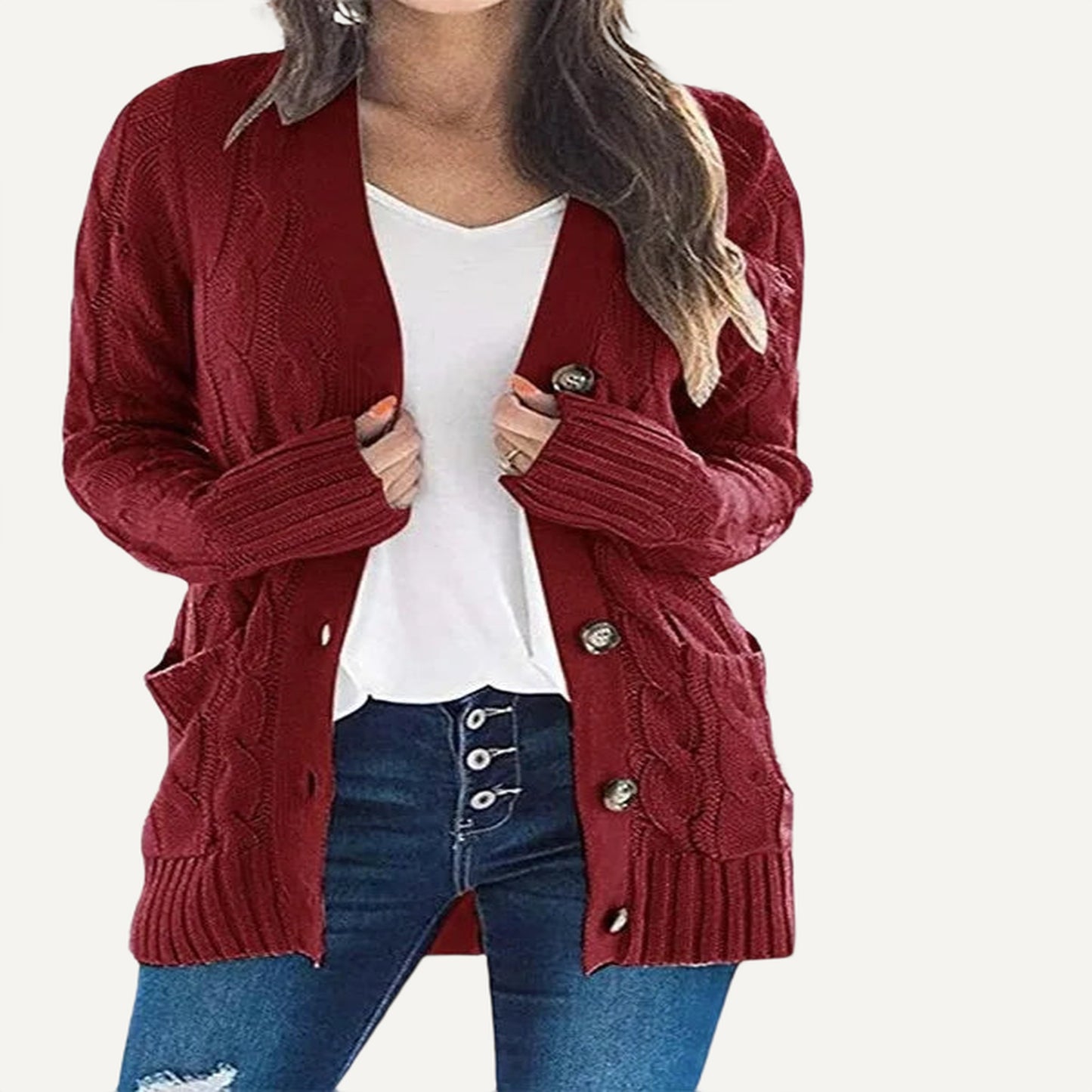 XAO Cárdigan Cable Knit Oversized