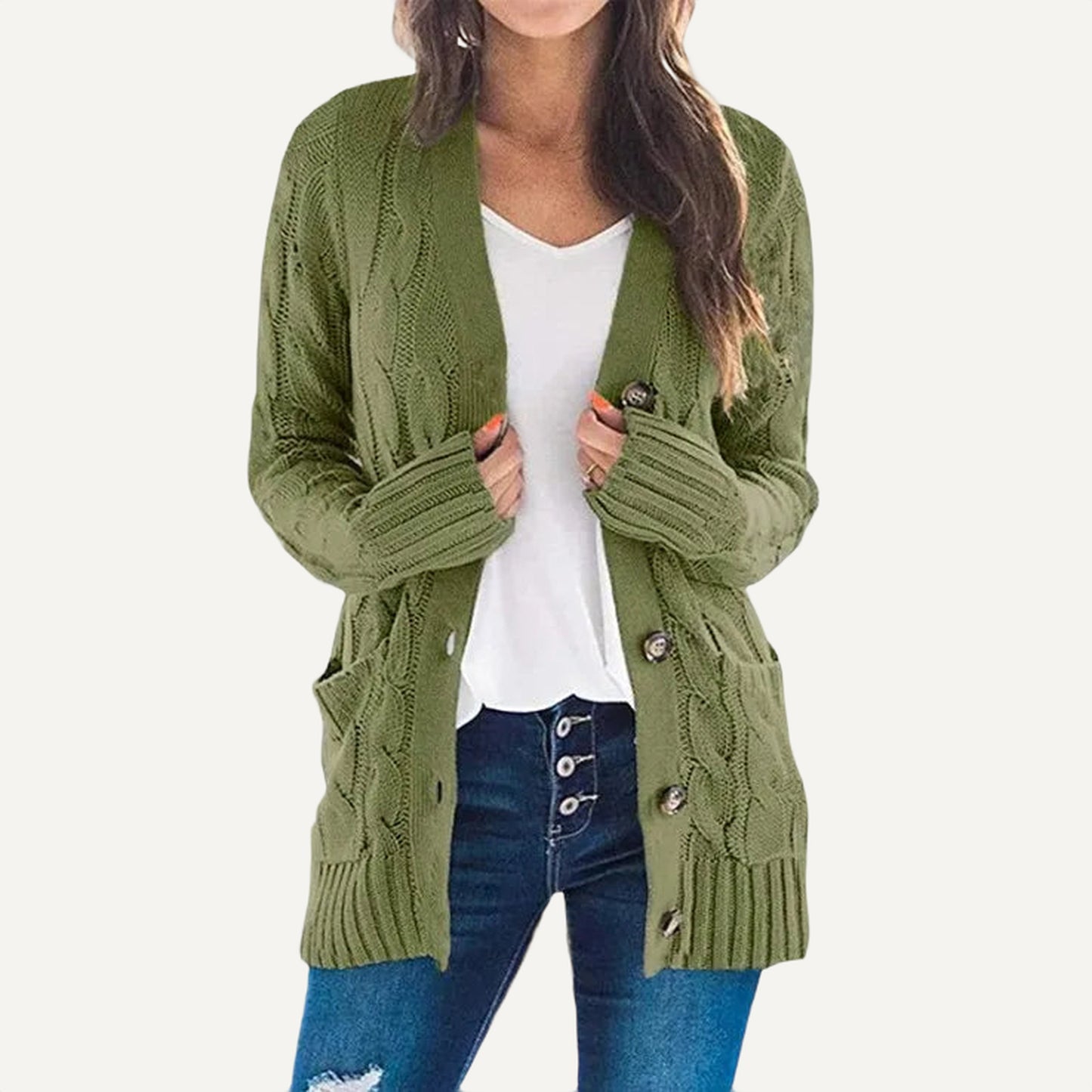 XAO Cárdigan Cable Knit Oversized