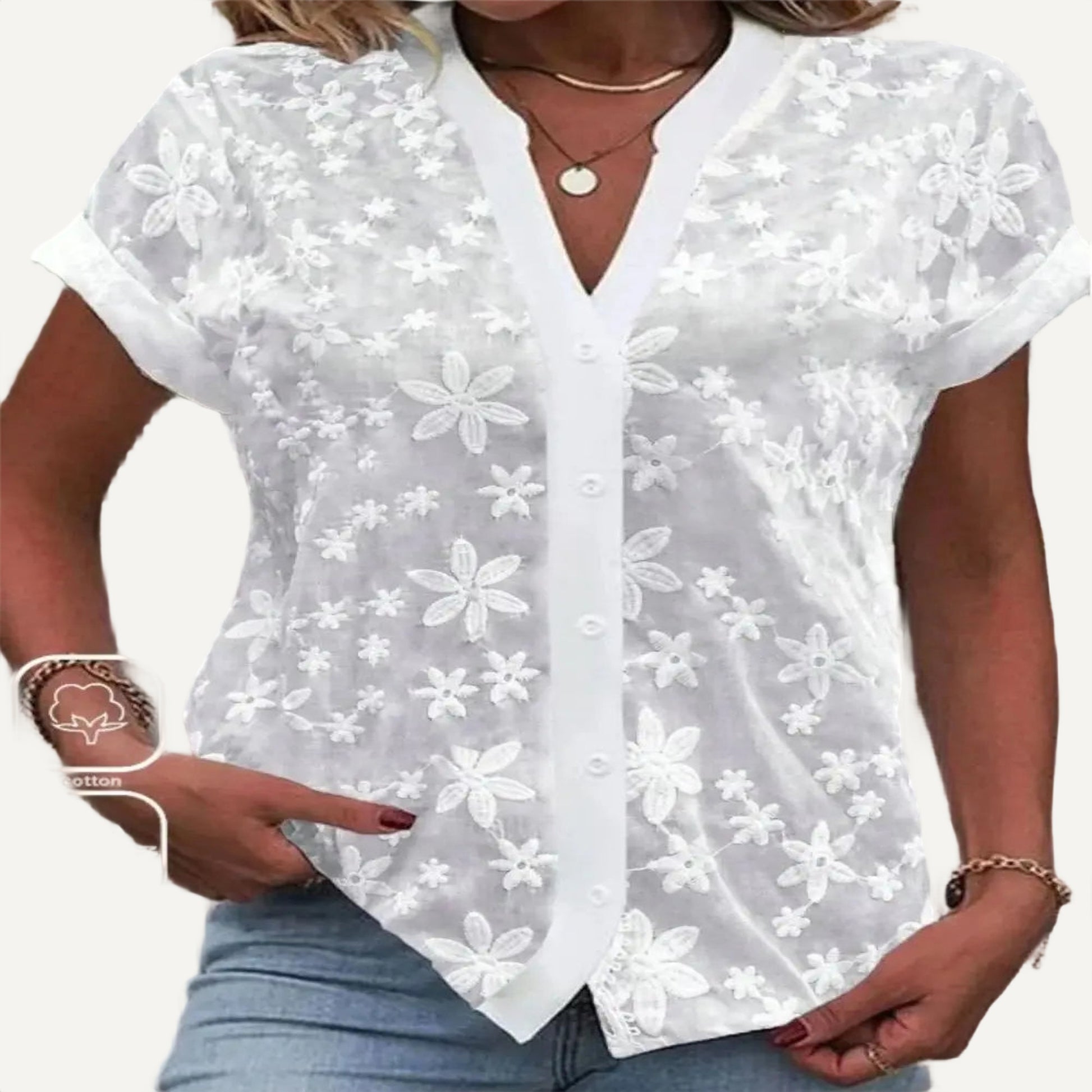 XAO Blusa Crop Encaje Calado 4