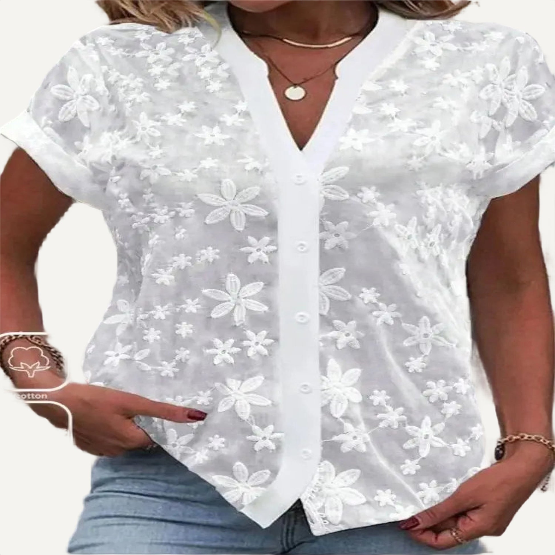 XAO Blusa Crop Encaje Calado 5